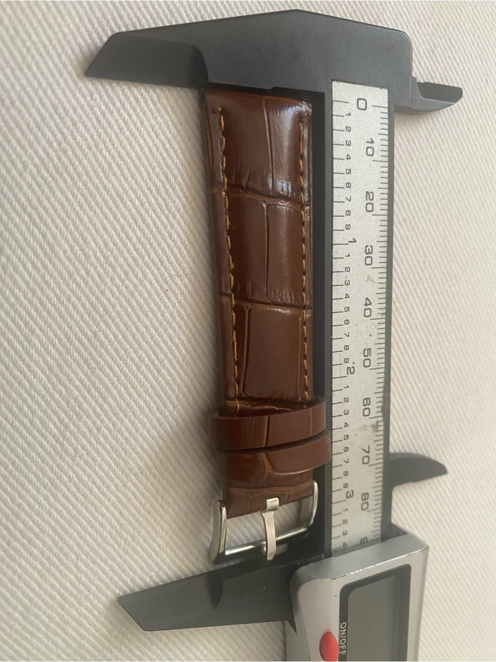 Brown Leather Watch Strap with Croc Embossing 20mm lug Rolex silver plated Bu